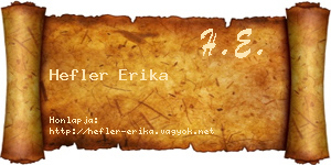 Hefler Erika névjegykártya